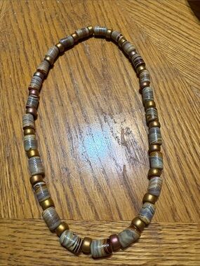 Handcrafted Multicolor Glass & Gold-Tone Bead Necklace